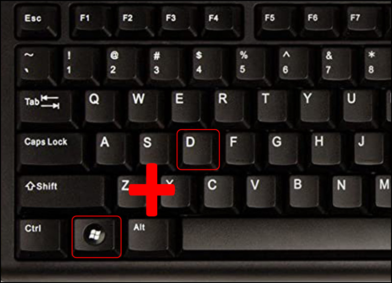  Nhấn tổ hợp phím Windows + D.